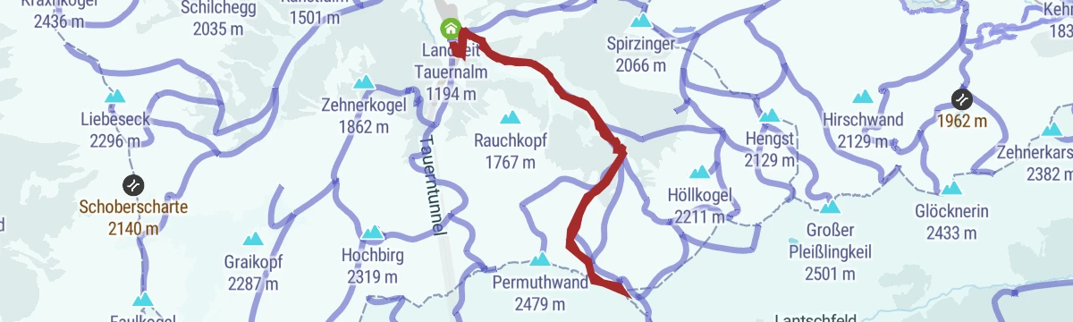 Route map: Skitour Taferlnock